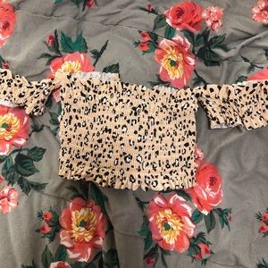 Xhilaration Leopard Swim top, size S